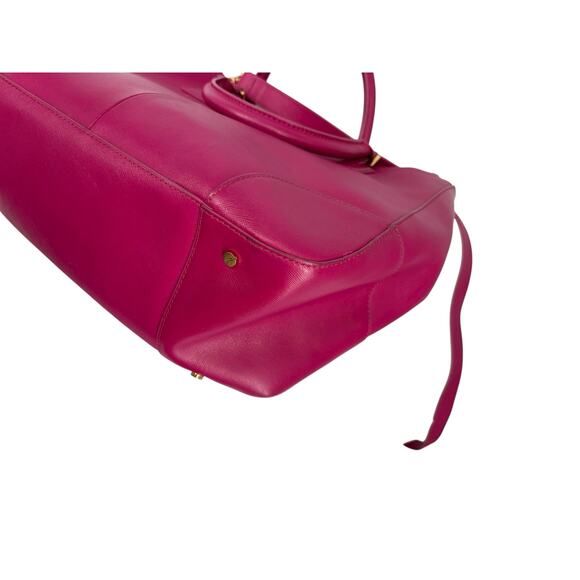 Tory Burch Robinson Saffiano Leather Double Zip Tote Crossbody Large Fuschia - Picture 8 of 16